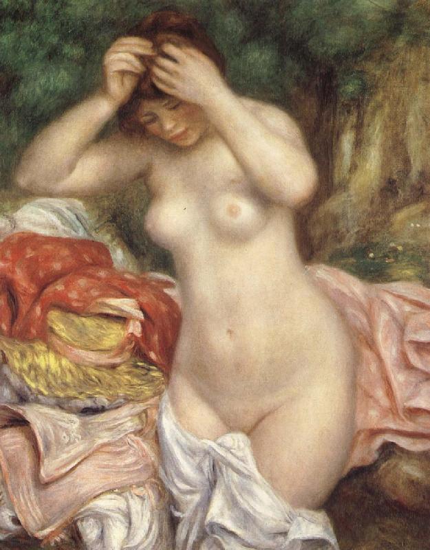Pierre-Auguste Renoir Bathing girl who sat up haret Norge oil painting art